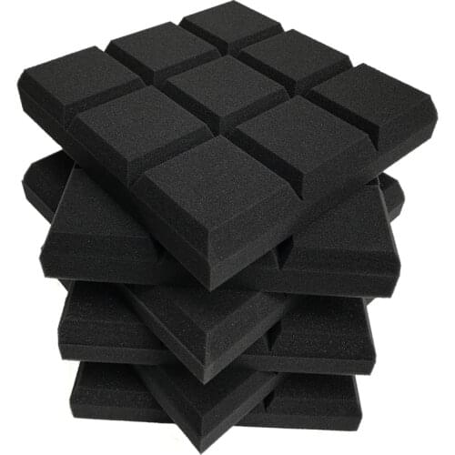 12 Pack Square Shape Soundproof Foams Sound Proof Padding for Echo Bass Insulation 12Inch x 12Inch x 2Inch