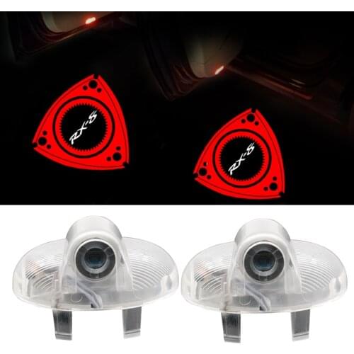 2pcs Car Logo Door Light For MAZDA RX8 MAZDA 6 MAZDA 8 RX-8 MAZDASPEED CX-9 Emblem LED Courtesy Light Car Atmosphere Lamp