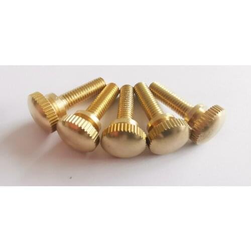 5Pcs M5 M6 Brass Hand Twist Screws Step Round Head Knurled Screw Knob Bolts 8mm-20mm Length