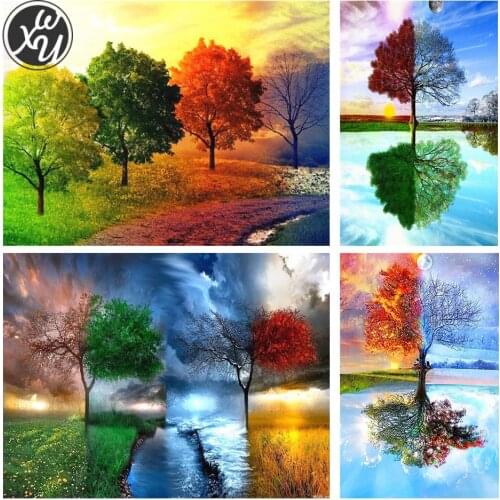 Diamond Painting Colorful Tree Square Round Mosaic Art 5D Full Drill Cross Stitch Kits for Adults Accessories Art for Home Decor