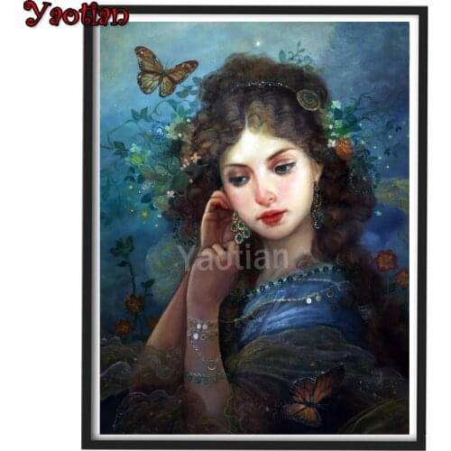 Diamond Painting Cross Stitch Pretty girl butterfly fairy Full Square Round 5D Diy Mosaic Embroidery Rhinestone Home Decor