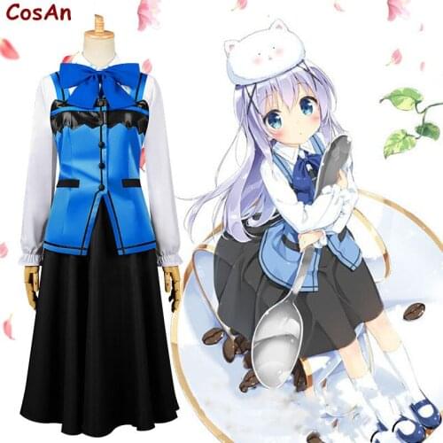Anime Is the Order A Rabbit? Kafu Chino Cosplay Costume Lovely School Uniform Girl Activity Party Role Play Clothing Custom-Make