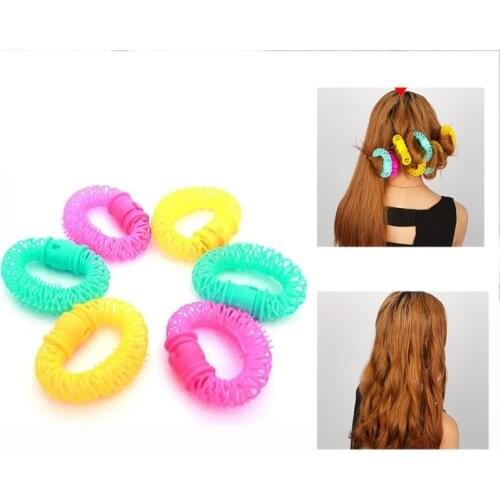 Donuts Hair Styling Curler Hair Rollers Spiral Curls DIY Hair Styling Tools Plastic Bendable Curler Hair Accessories for Girls