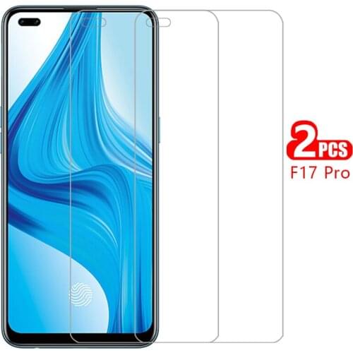 Case for oppo f17 pro cover screen protector tempered glass on opo opp f 17 17f f17pro 17fpro 6.43 protective phone coque bag 9h