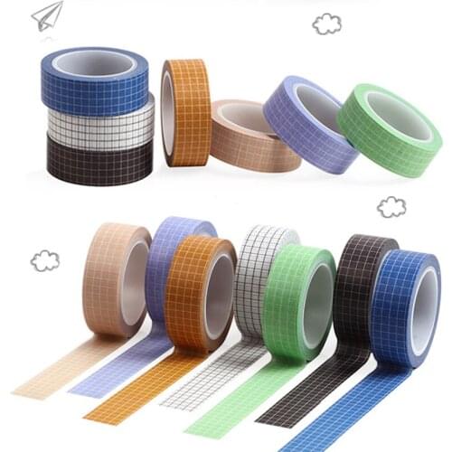 DIY 1PC Washi Tape Hot Sale 1.5CM*10M Masking Tape Adhesive Tapes Stickers Planner Decorative Stationery Popular Grid