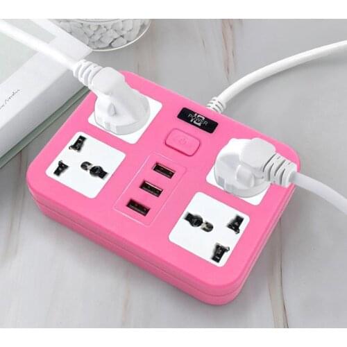 Travel Office Power Strip Socket 3 USB Ports 1.8m Meter Cord Surge Protector