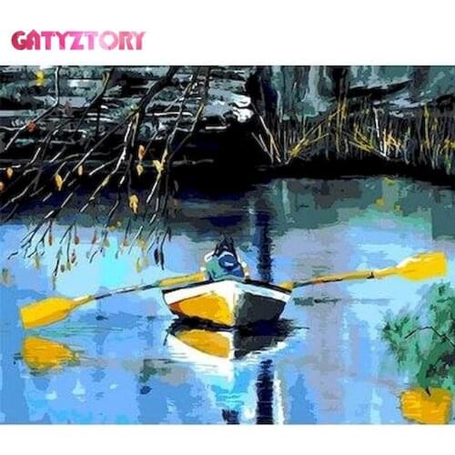 GATYZTORY Oil Pictures By Numbers DIY Landscape Painting By Numbers On Canvas Frameless Home Decoration Painting Wall Art