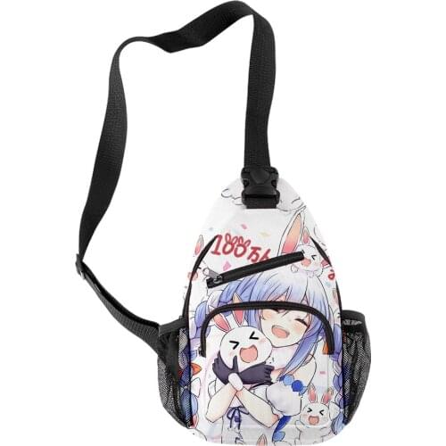 HOLOLIVE VTuber Usada Pekora 3D Merch Mens shoulder bag messenger outdoor sports one shoulder chest daily picnic canvas