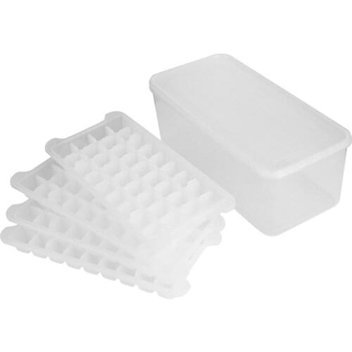 144 Grids Ice Cream Tools Food Grade Household Kitchen DIY Ice Cubes Mold Tray Ice Maker with Storage Box Sealed Lid