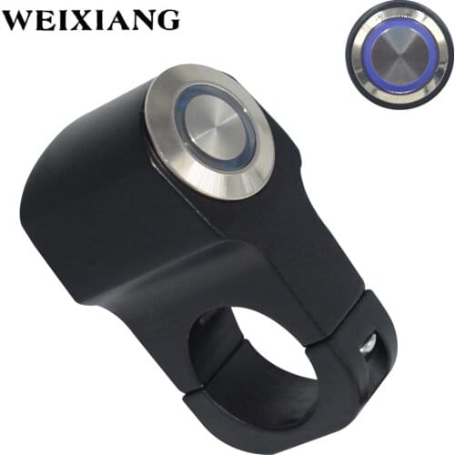 22mm 7/8" 24.5mm 1" Motorcycle Switches Handlebar Mount Horn Power Start Switch Button With Indicator Light Momentary Action