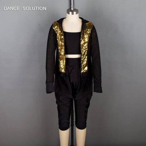 Jazz & Hip Hop Dance Costume Sparkling Sequin With Camisole Bra And Romantic-length Pant 11 Available Sizes Performance 18542