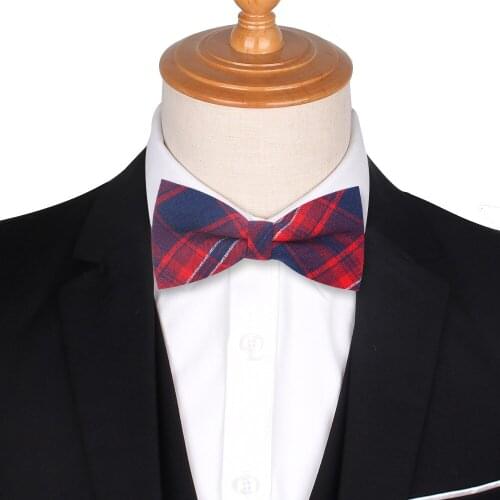 Suits Cotton Bowtie For Men Women Plaid Bow Ties For Wedding Party Cravats Adjustable Casual Girls Boys Bowties Mens Tie