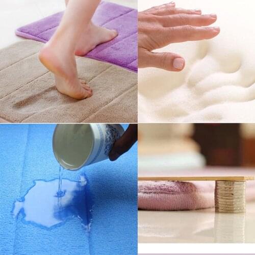 New 40*60cm Bath Mat Bathroom Carpet Water Absorption Rug Shaggy Memory Foam Bathroom Mat Kitchen Floor Tapis Salle De Bain