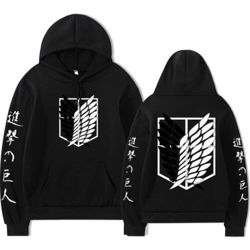 Kpop large size loose large version hoodie Attack On Titan Long sleeve casual Korean sweatshirt leece grunge jumper jacket