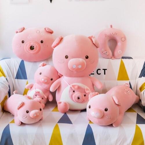 Zqswkl 23/40/50/60cm kawaii room decor creative pink pig plush toy doll children girls sleeping pillow animal stuffed toys