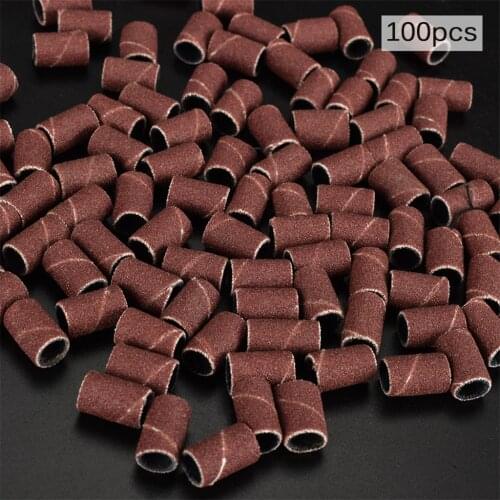 Lots 100pcs Manicure Sanding Bands for Nail Drill Bits, 180 Grit