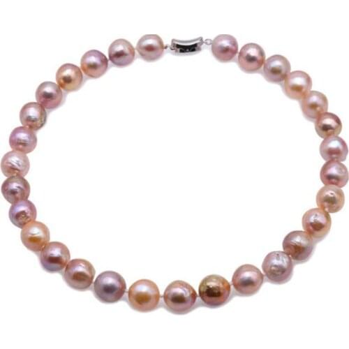Multicolor Baroque Freshwater Pearl 13-14mm Freshwater Cultured Natural Multi-color Baroque Pearl Necklace 18" women