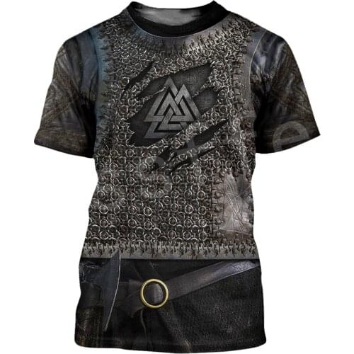 Tessffel NewFashion Viking Symbol Tattoo Viking Warriors Harajuku Unisex 3DPrint Summer Short Sleeve Streetwear T-shirts A3
