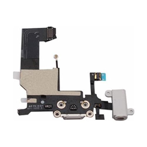 Flat cable connector power Jack Audio mic for Apple Iphone 5 White