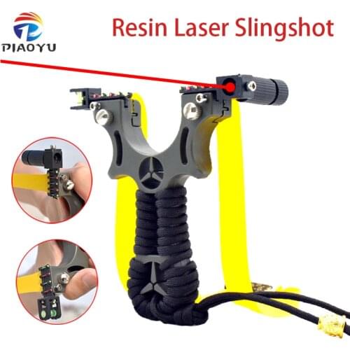 Professional Resin Flat Rubber Band Slingshot Suit with Laser Sight High Precision Hunting Shooting Outdoor Adult Sports
