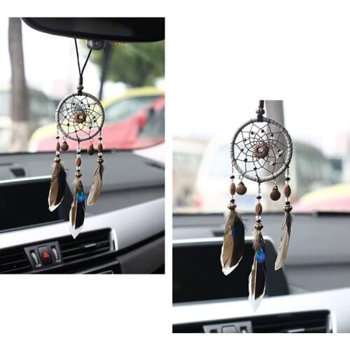 Handicraft Feather Decoration Dreamcatcher Car Pendant Home Decor Dream Catcher Wind Chimes Auto Rearview Mirror Hanging Ornamet