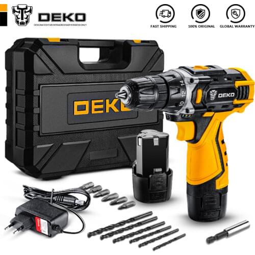 DEKO 12V 16V 20V Cordless Drill Electric Screwdriver Mini Wireless Power Driver Lithium-Ion Battery Woodworking Home DIY