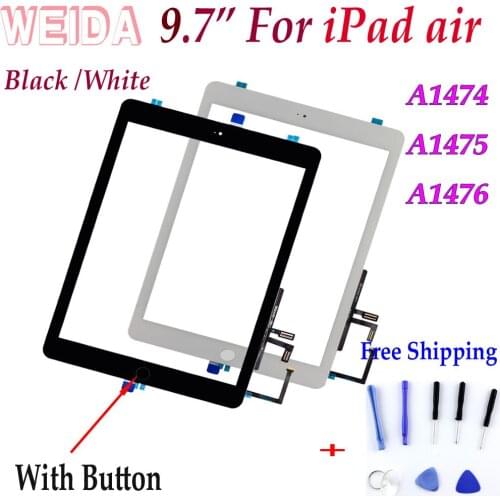 WEIDA Touch screen Replacement 9.7" For iPad Air ipad5 A1474 A1475 A1476 Touch Screen With home button for ipad 5