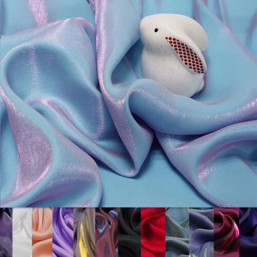 1Meter Glass Silk Satin Fabric Crystal Cotton Satin Pearlescent Fabric High-end Dress Shirt Apparel Fabric