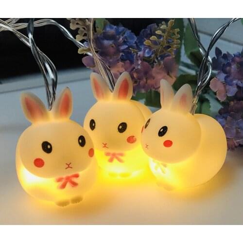 New LED Bunny Light String Easter Decoration Courtyard Room Window Party Pendant Halloween Decorations for Home Outdoor