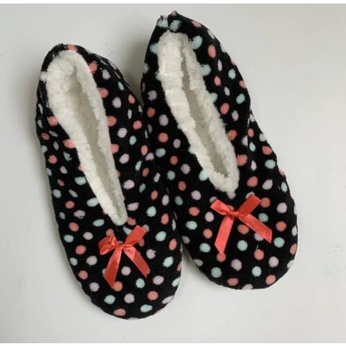 Cute Printed Women Home Indoor Slippers Cotton Shoes Female Non-slip Flats Christmas Woman Soft Plush Slippers Faux Fur Shoes