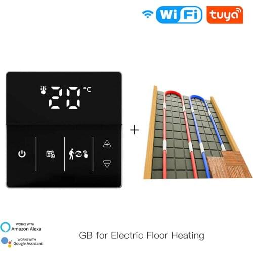 WiFi Smart Thermostat Temperature Controller for Water/Electric Floor Heating 16A Touch Control Programmable APP/ Voice Control