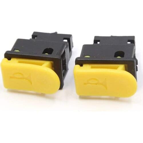 Uxcell 2pcs Yellow Black DC 12V 2 Terminals Horn Push Button Switch for Motorcycle