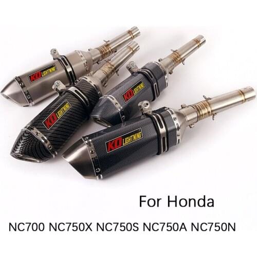 For Honda NC700 NC750X Motorcycle Exhaust Pipe Middle Pipe Slip On 51mm Mufflers Removable DB Killer Escape Reserve Catalyst 370