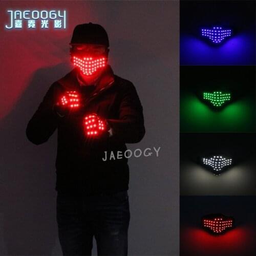 High quality LED luminous gloves stage performance dancing fluorescent mask nightclub birthday party lighting lamp mask prop