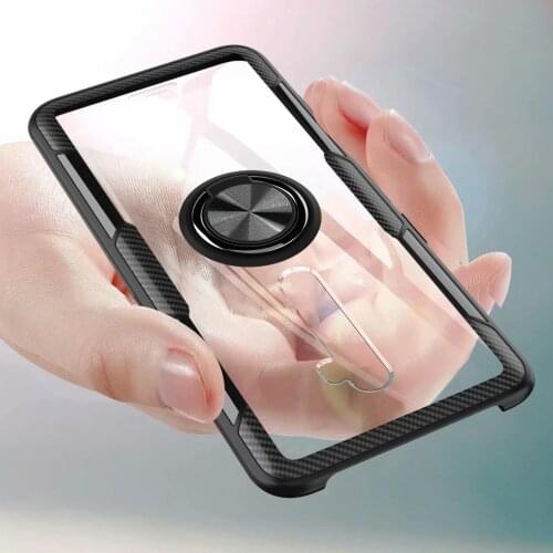 For OPPO Reno 2Z Case Hard With Ring Stand Magnet Transparent shockproof Protective Back Cover case for RENO 2 2Z reno2 shell