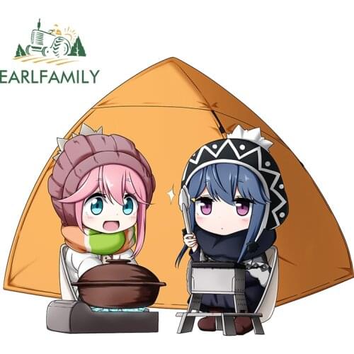 EARLFAMILY 13cm for Yuru Camp Funny Car Stickers Fashion Decal Car Styling Waterproof Scratch-proof Sticker Campervan Decor