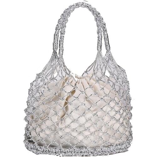 Woman Bag Fashion Retro Weave Hollow Out Bucket Travel Beach Handle carteras mujer de hombro y bolsos bags for women 2019