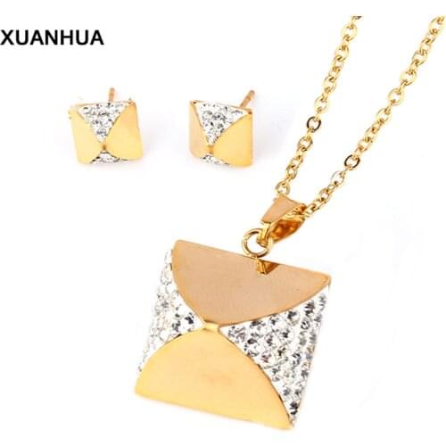 XUANHUA Fashion Accessories Jewelry Sets Necklaces & Pendants Choker Clay Stone Wedding Jewelry Womens Stainless Steel Jewelry