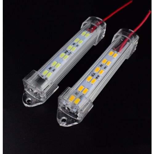 10PCS LED Bar Light 12V 24V 12LED 9CM Cabinet Car Truck LED Hard Strip Double Row for Showcase Machine Board Factory Equipment