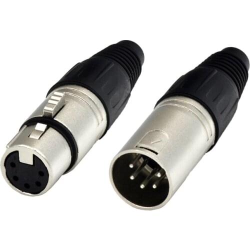 100pcs/lot Male & Female 5-Pin XLR Microphone Audio Cable Plug Connectors Cannon Cable Terminals