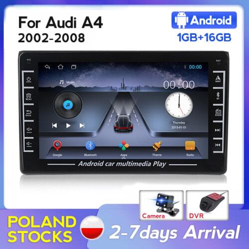 2 Din Android 8.1 Ouad Core IPS Car Radio DVD Player for Audi A4 B6 B7 S4 RS4 2002-2008 SEAT Exeo 2008-2012 Auto Audio WIFI USB