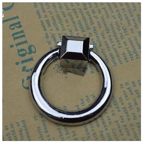 45mm shaky drop ring furniture knob handles shiny silver drawer dresser knob pull chrome cupboard pull knob handle