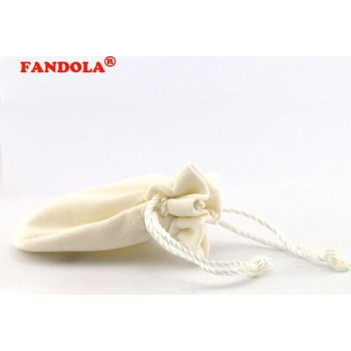 5pcs/lot White Pouches Compatible with European Jewelry Silver Beads Charms Rings Packaging Free Shipping Wholesale P4-5White