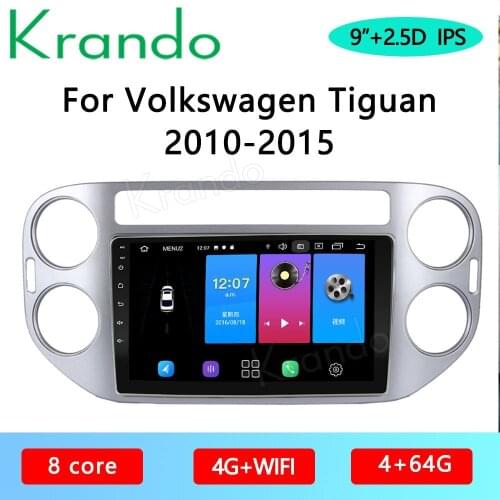 Krando Android 10.0 9" IPS Full Touch Car Multimedia Radio For Volkswagen VW Tiguan 2010-2015 Audio GPS Carplay DSP WIFI