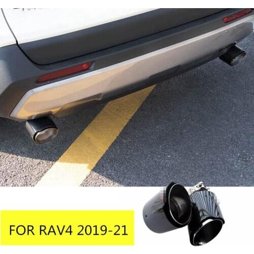 Car Styling Body Sticks Muffler Exterior Back End Pipe Dedicate Exhaust Tip Tail Outlet Vent For Toyota RAV4 2019 2020 2021 2022