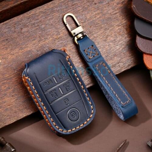 Genuine Leather 4Button Keyless Entry Smart Key Case Cover For Kia Sorento/Rio/Rio5/Optima/K5/K4/KX3 Car Styling L260