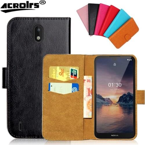 For Nokia 1.3 Case 5.71" 6 Colors Flip Wallet Cases For Nokia 1.3 Soft Exclusive Leather Phone Cover Bag Black