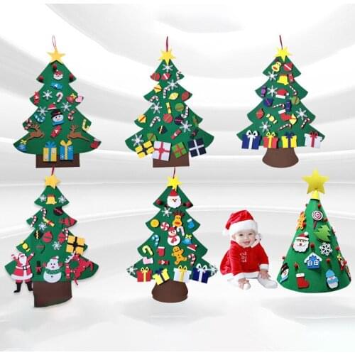 Kids DIY Felt Christmas Tree Portable Christmas Decoration for Wedding Fashion Household Ornaments New Year Gifts Home Decor