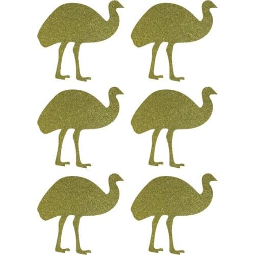 3.8x3.5cm emu gold glitter sticker label
