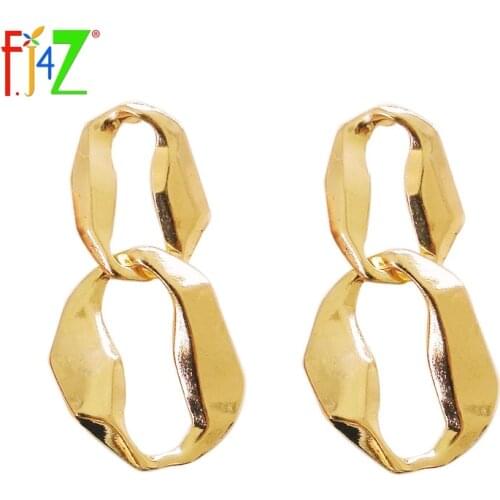 F.J4Z New Fashion Cool Rock Earrings Styled Metal Drop Earrings For Women Party Jewelry Accessories Gift